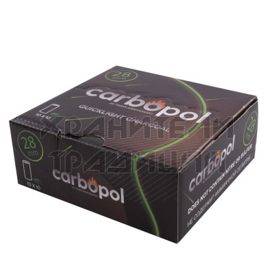 Уголь "Carbopol", быстроразжигаемый, D28; 100 шт..Арт.У-Б-С28-100