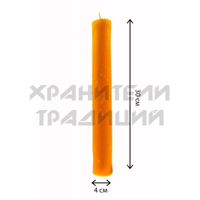 Свеча диаконская воскосодержащая жёлтая; h30см.Арт.СВД-30Мж